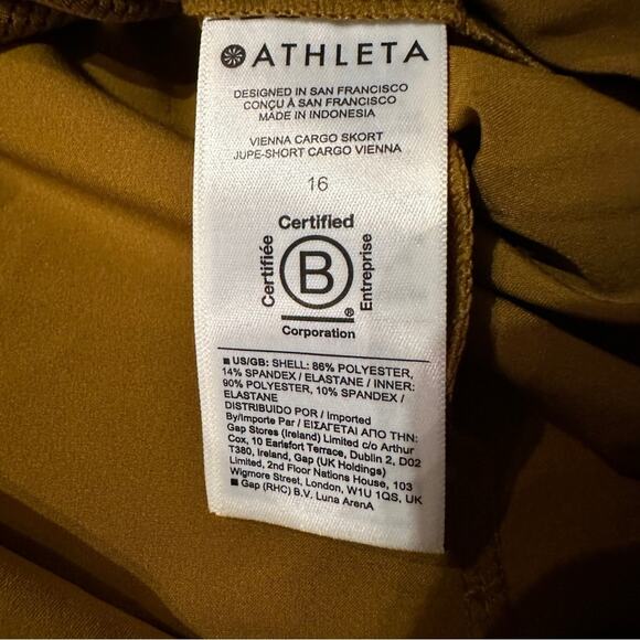 Athleta Vienna Jupe Cargo Skort in Brass Yellow Size 16 Plus NEW - Picture 7 of 10